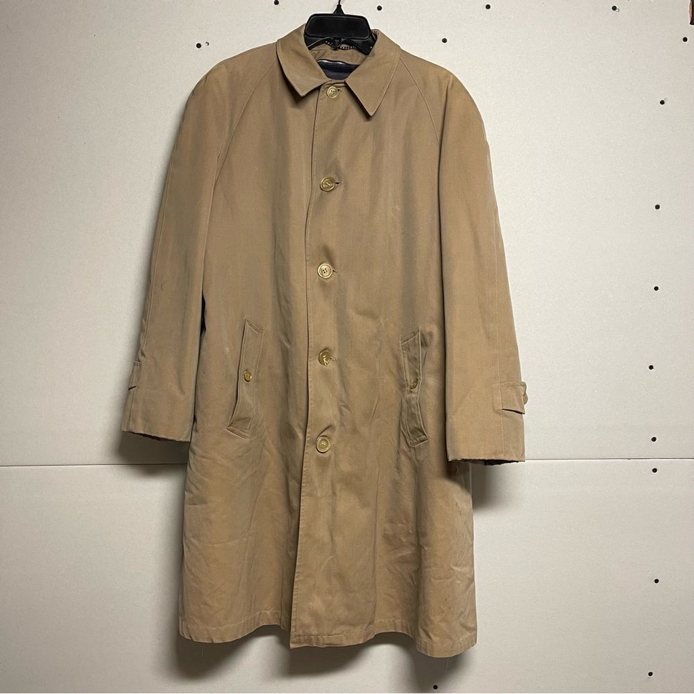 Brooks Brothers Traveler England Heavy Duty Canvas Wool Lined Trench Jacket